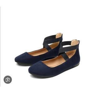 Mossimo Target Navy Elastic Strap Ballet Flats Size 8